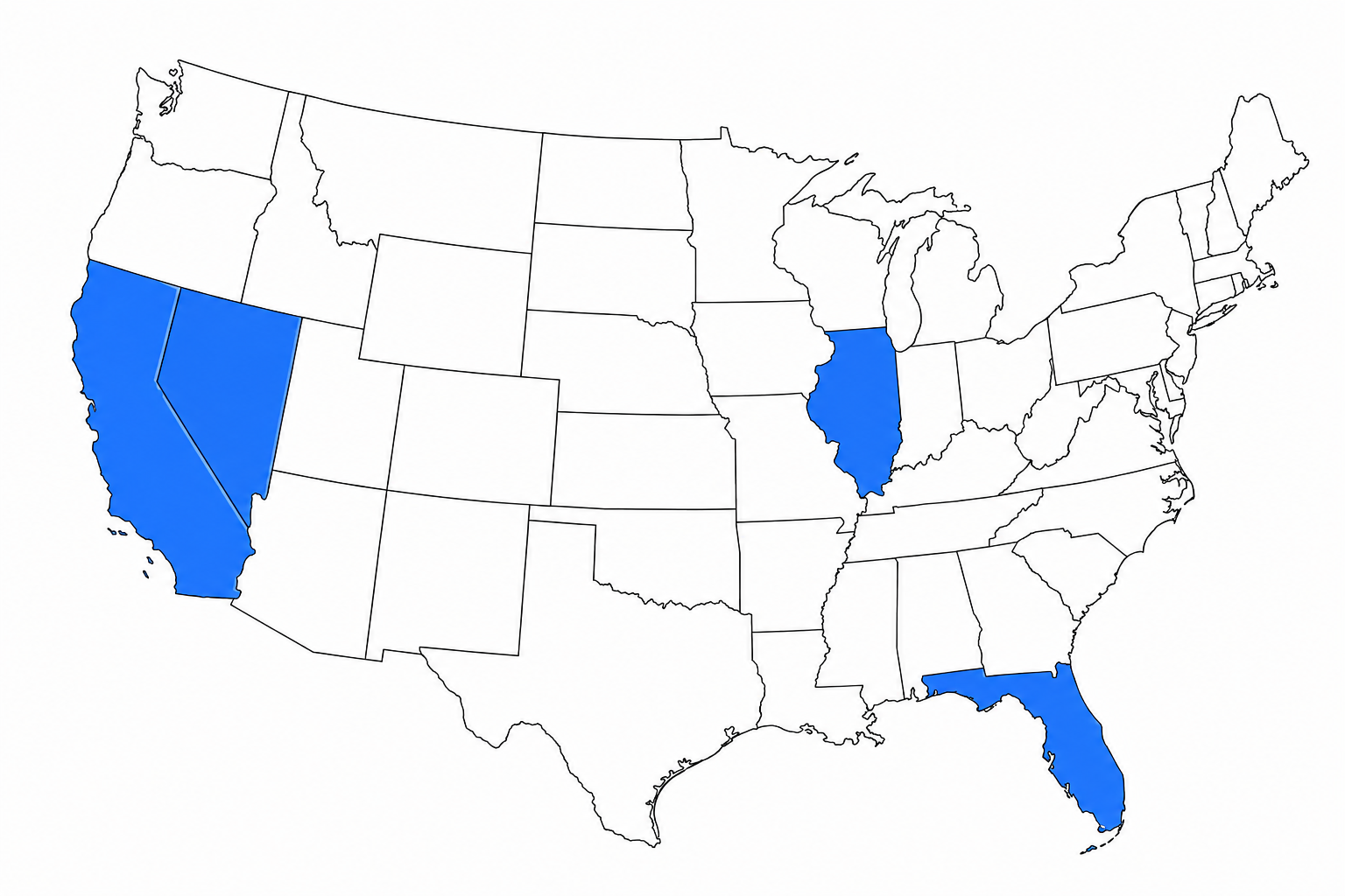 Map showing U.S. Resin Supply locations across the United States