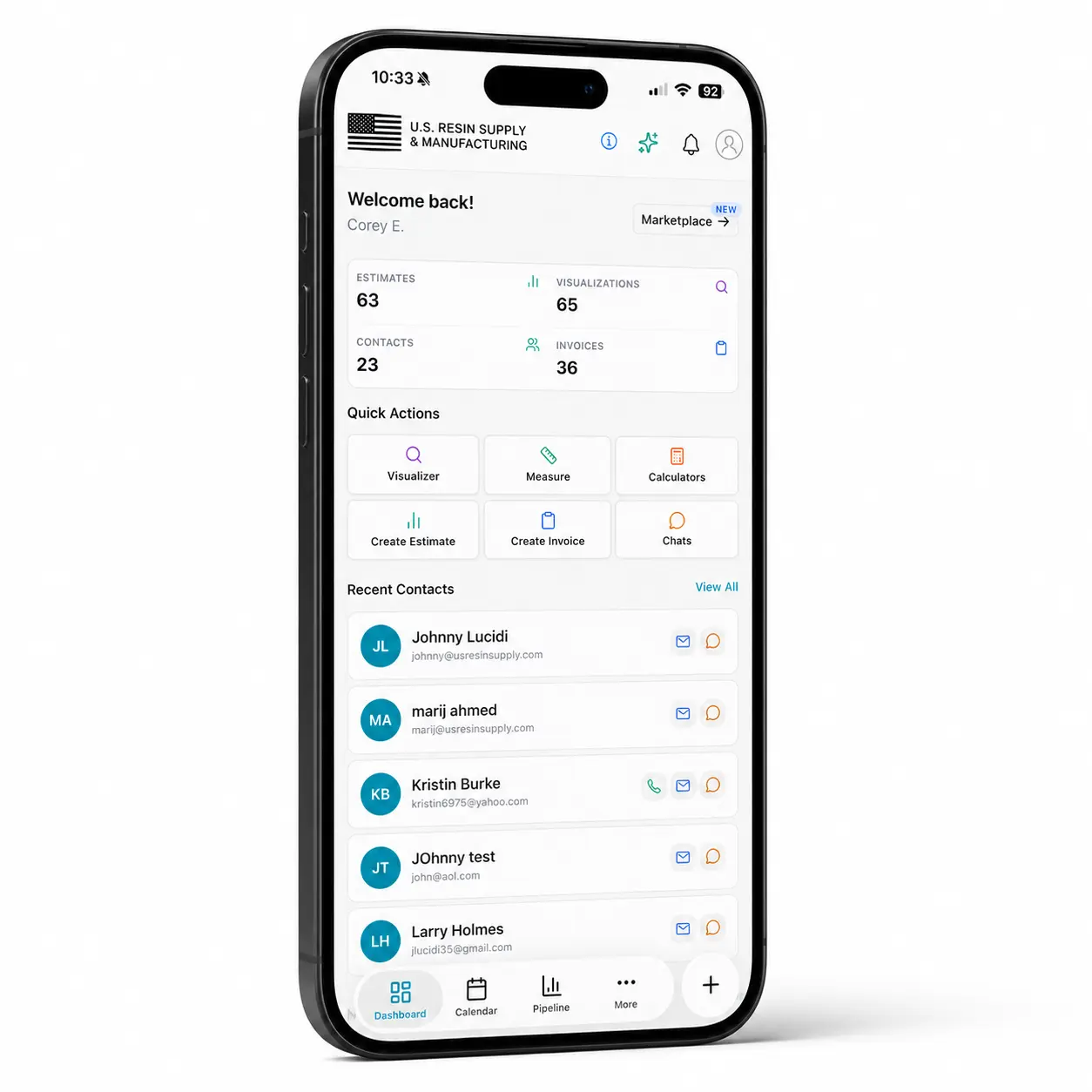 U.S. Resin Pro Contractor app