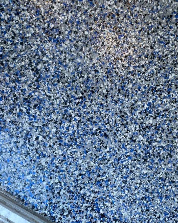Flake epoxy close-up in Denver, CO by SBV Concrete Coatings