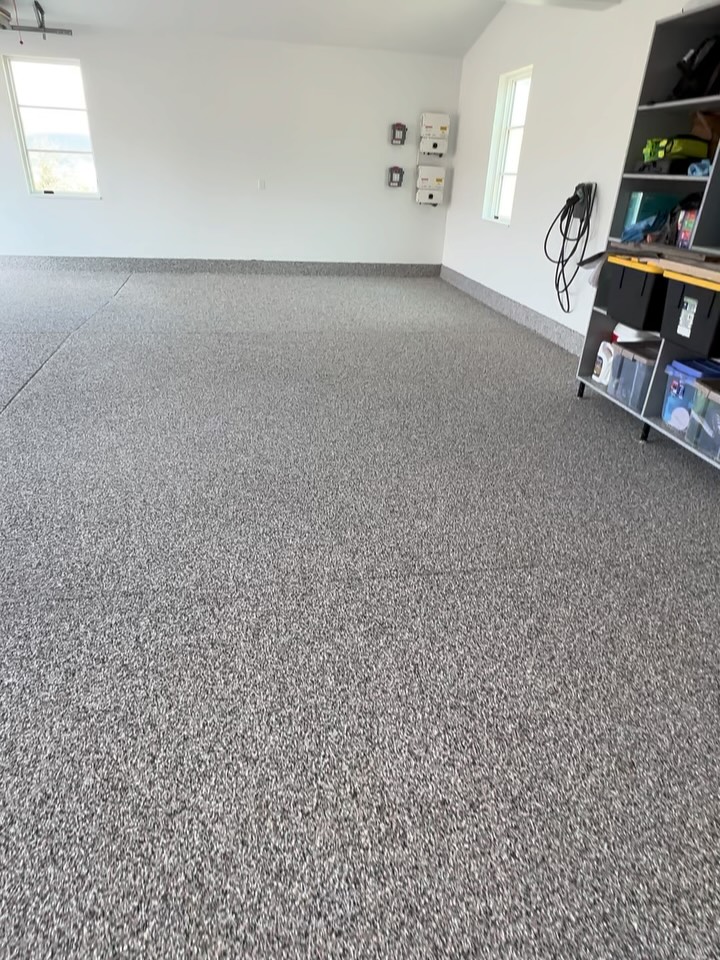 Flake epoxy garage floor in Eagle, CO by SBV Concrete Coatings