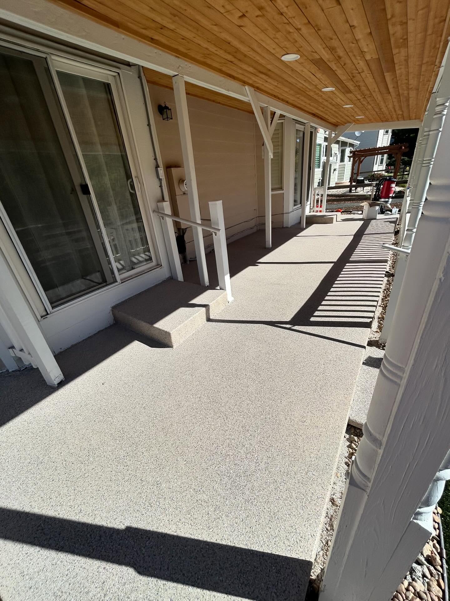 Flake epoxy patio by SBV Concrete Coatings