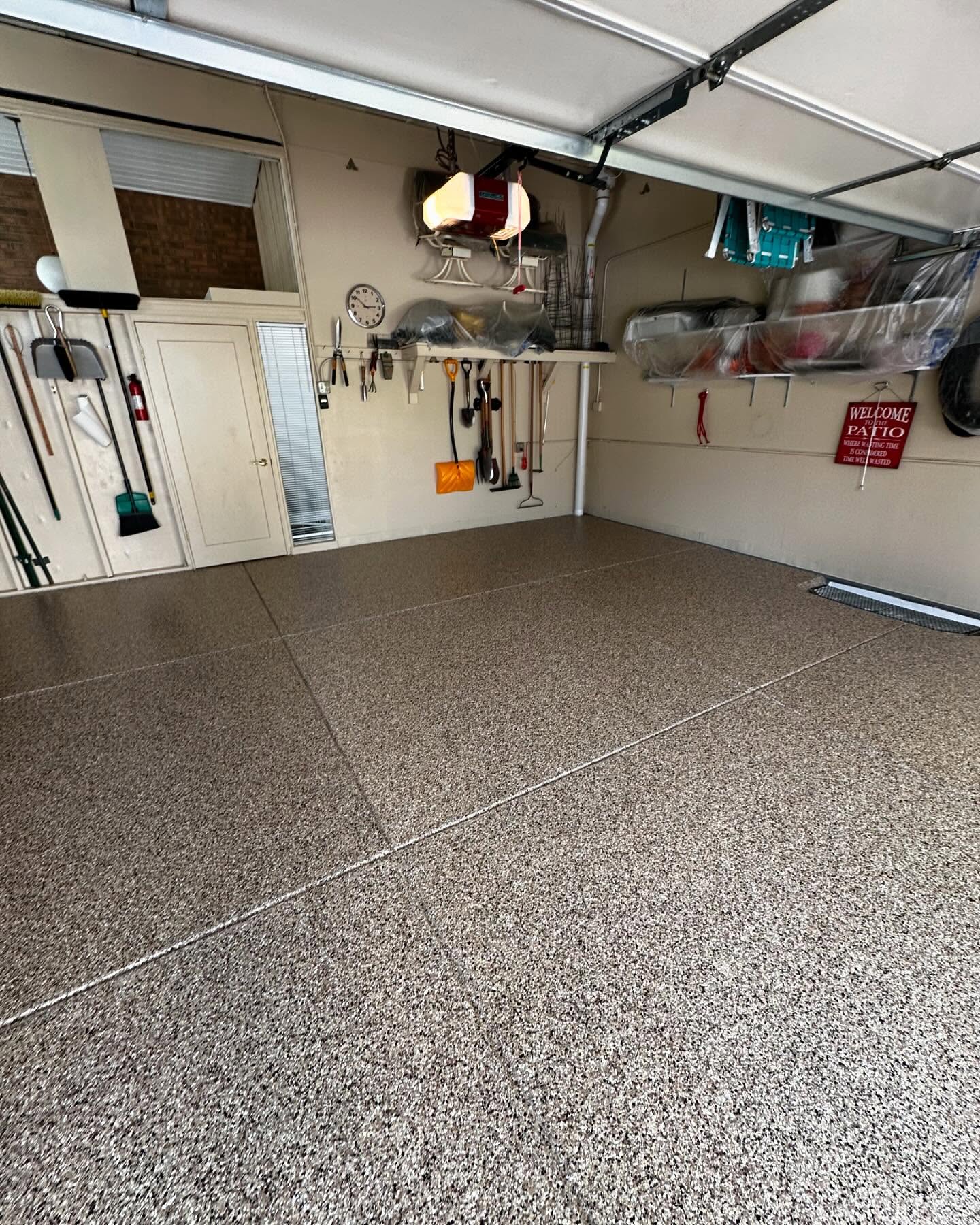 Flake epoxy garage floor in Denver, CO by SBV Concrete Coatings