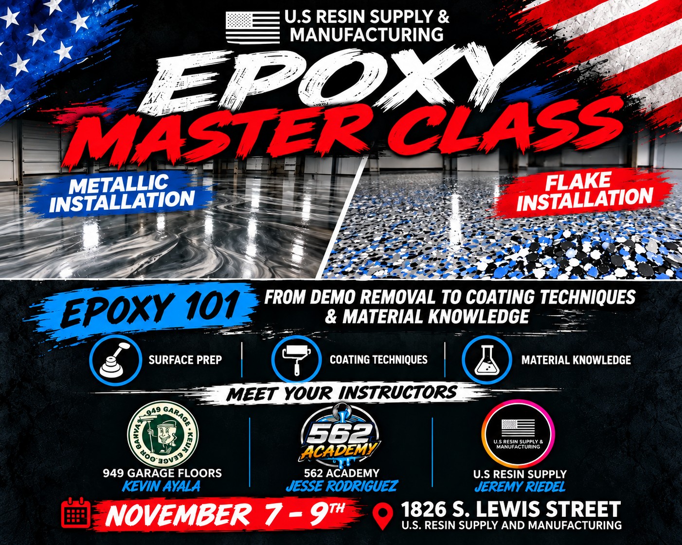 Epoxy Master Class flyer — November 7–9, Anaheim
