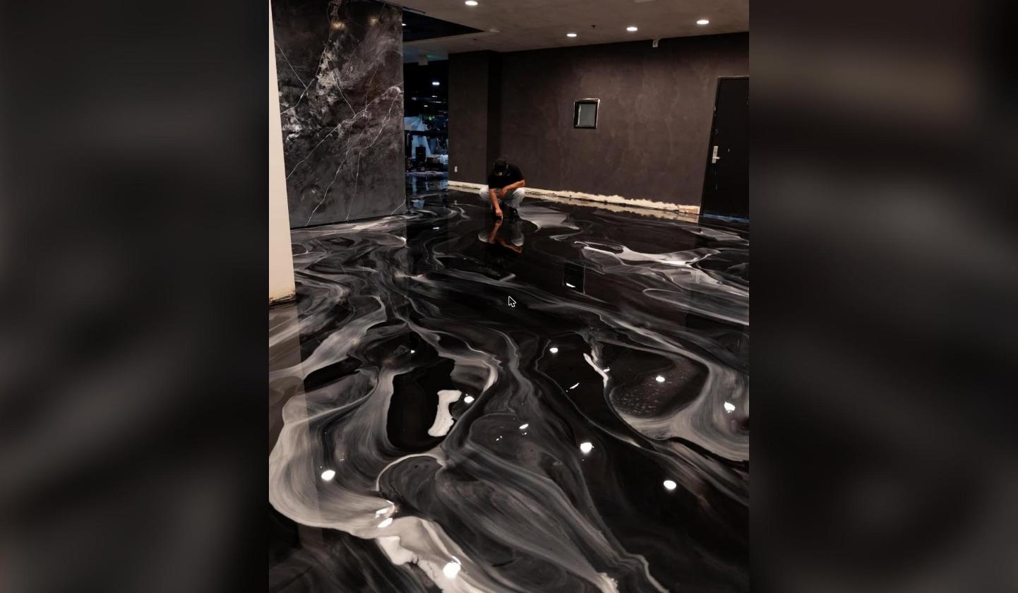 Gym floor – Metallic epoxy